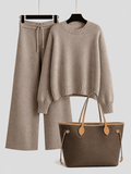 Luxe Knit Set with Strap Chain Bag